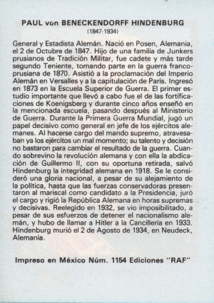Biografia Hindenburg Paul Von Atras